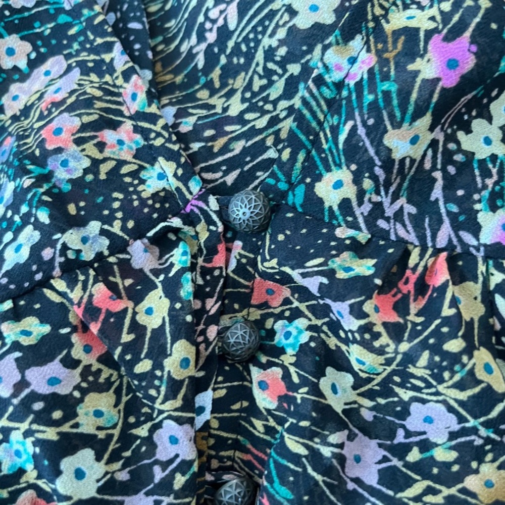 Anthropologie Akemi & Kin Sheer Floral Babydoll Dress - Picture 5 of 6